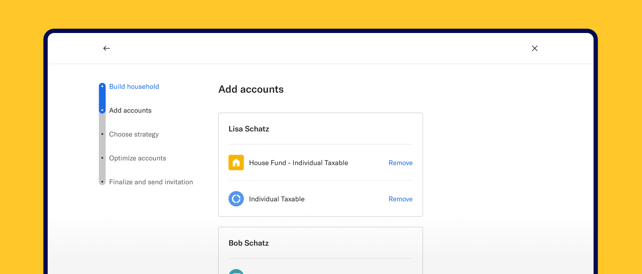 Account set up flexibility